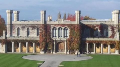 Ivy-clad Lincoln Crown Court building in the grounds of the city's historic castle 