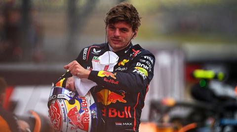 Max Verstappen after securing pole position for the British Grand Prix
