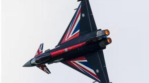 A Typhoon jet with a union flag livery