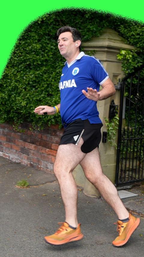 Andy Burnham jogging
