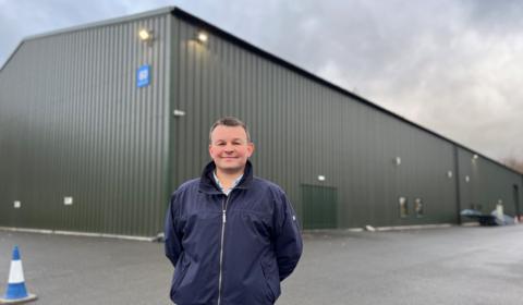 Paul James in front of the former vaccination centre