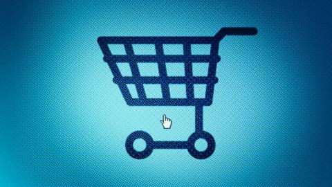 shopping basket icon with mouse handle on it