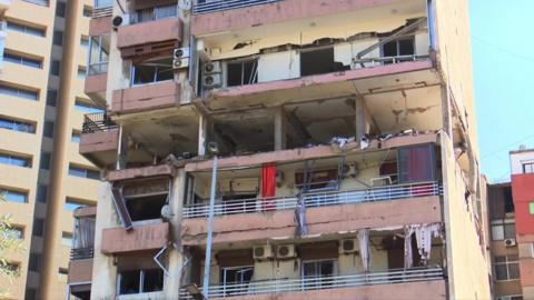 Flats in Beirut after an air strike