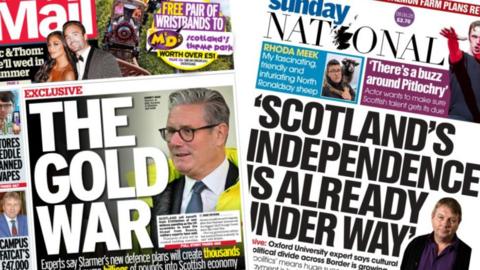 Newspaper front pages from June 8