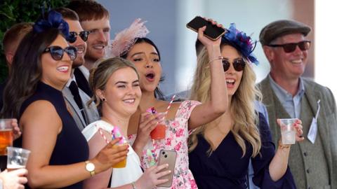 Racegoers during the Virgin Bet Ayr Gold Cup Ladies Day at Ayr Racecourse, Scotland. Picture date: Friday September 20, 2024