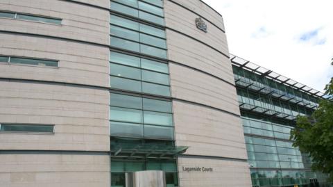 An image of Laganside court house in Belfast City Centre.