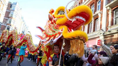 a dragon parade in the uk