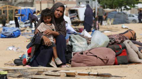 Displaced Palestinians in Khan Younis, southern Gaza Strip. Photo: August 2024