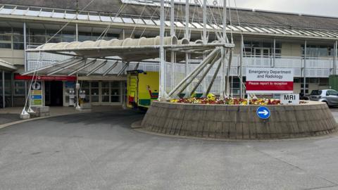 An exterior shot of the Emergency Department at Guernsey's Princess Elizabeth Hospital.