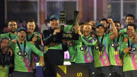 Oval Invincibles hold The Hundred trophy