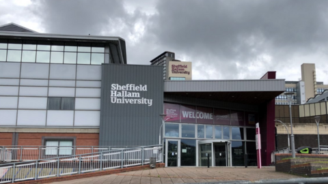Exterior shot of Sheffield Hallam University reception