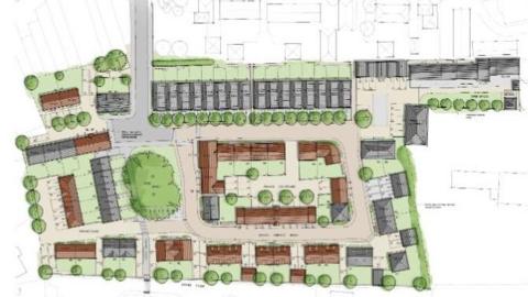 A map of the planned homes and redevelopment