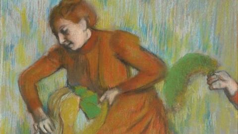 Edgar Degas' Modiste Decorating a Hat, 1891-1895 (detail)