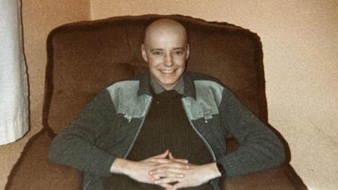 Mr Hall receiving leukaemia treatment as a teen