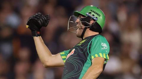 Southern Brave's Craig Overton celebrates victory