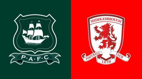 Plymouth v Middlesbrough badges