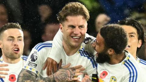 Leeds defender Joe Rodon celebrates