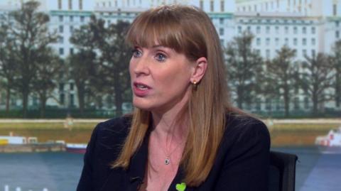 Angela Rayner being interviewed by BBC Politics Live