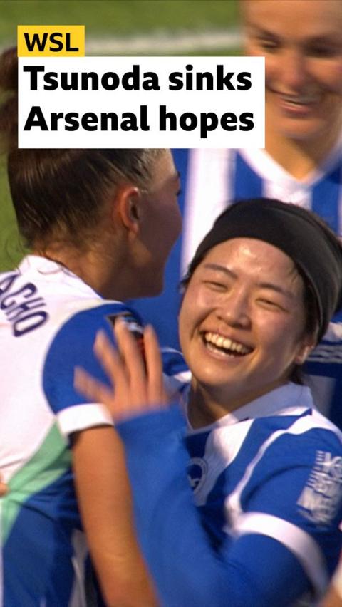 Fuka Tsunoda celebrates with smile on face 