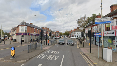 Melton Road at the junction of Loughborough Road