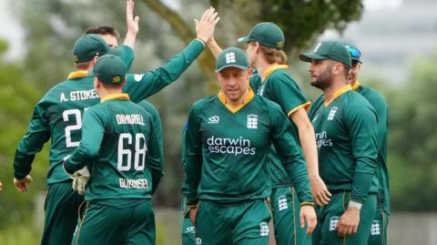 Guernsey celebrate a wicket