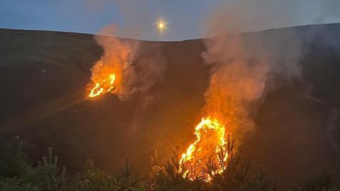 Two fires on moorland 
