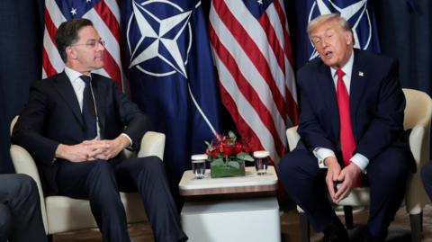 Nato general secretary Mark Rutte and Donald Trump