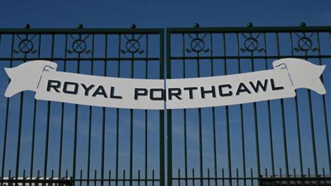 The gates to Royal Porthcawl Golf Club