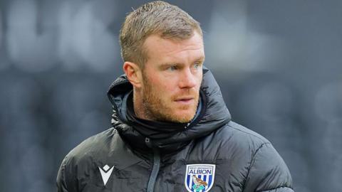 Interim West Brom manager Chris Brunt looks on