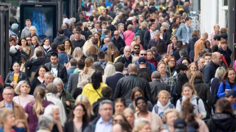 A crowd of people in Edinburgh