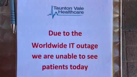 Image showing a sign saying unable to take patients