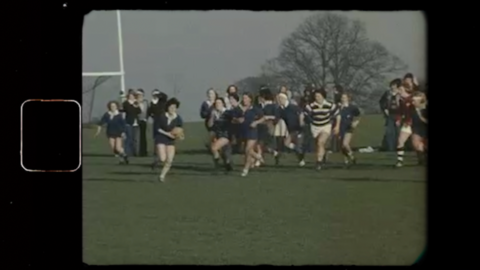 women playing rugby in the 80s