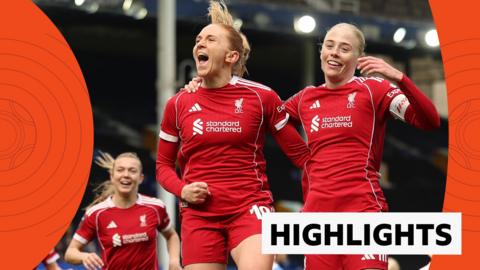Liverpool's Ceri Holland celebrates with Grace Fisk