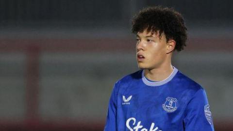 Isaac Heath in action for Everton against Accrington in the EFL Trophy last season