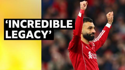 Salah celebrates at Anfield