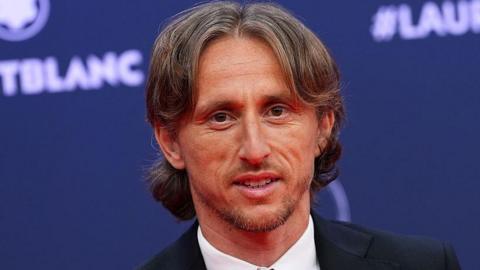 Luke Modric pictured in a suit at the Laureus World Sports Awards