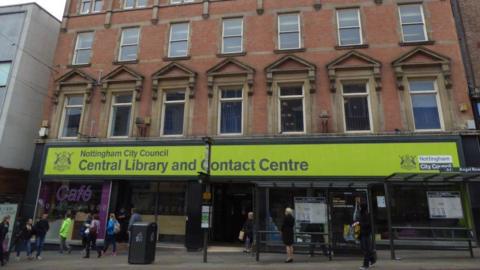 A photograph of the front of the former Nottingham Central Library