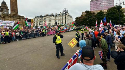 Scuffles As Thousands Attend Rival Demonstrations In Glasgow - BBC News