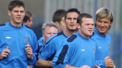 Steven Gerrard, Frank Lampard, Wayne Rooney and David Beckham
