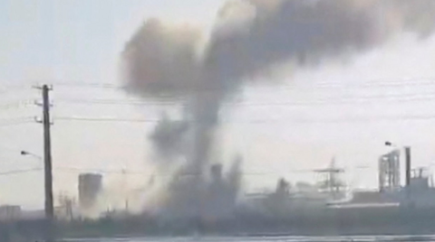 Smoke rises on Monday after an Israeli attack on Iranian petrochemical site