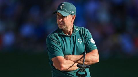 Richard Bland waits to putt at the 2025 PGA Championship in Charlotte, US
