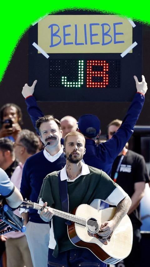 Justin Bieber at the World Cup half-time show