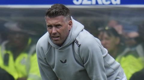 Rob Edwards on the Boro touchline