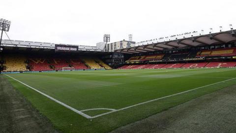 Vicarage Road at pitch level