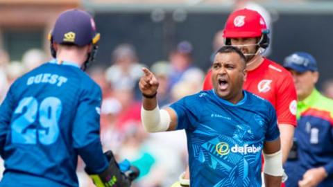 Samit Patel celebrates