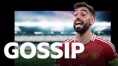 BBC sport gossip graphic with Bruno Fernandes