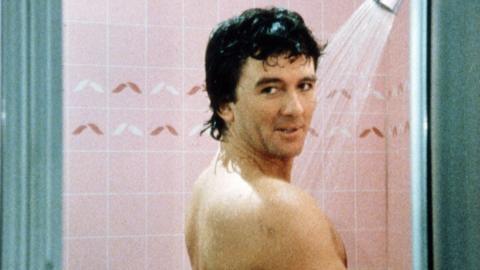 Patrick Duffy in the shower as Bobby Ewing in the TV series Dallas.