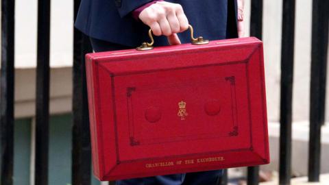 Chancellor of the Exchequer, Rachel Reeves MP, leaves for parliament to present her autumn budget after presenting her iconic red box at 11 Downing Street, October 2024