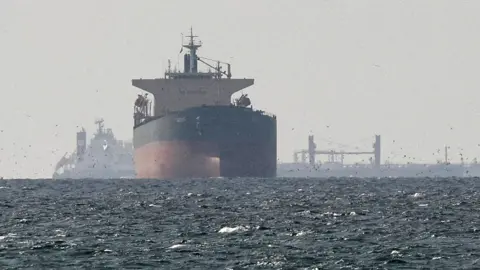 Cargo ships in the Gulf, near the Strait of Hormuz