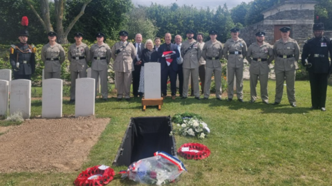 Soldiers and members of Sjt Ashton's family in attendance at the service
